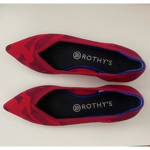 Rothy’s point red camo size 9 rare prior season color EUC
